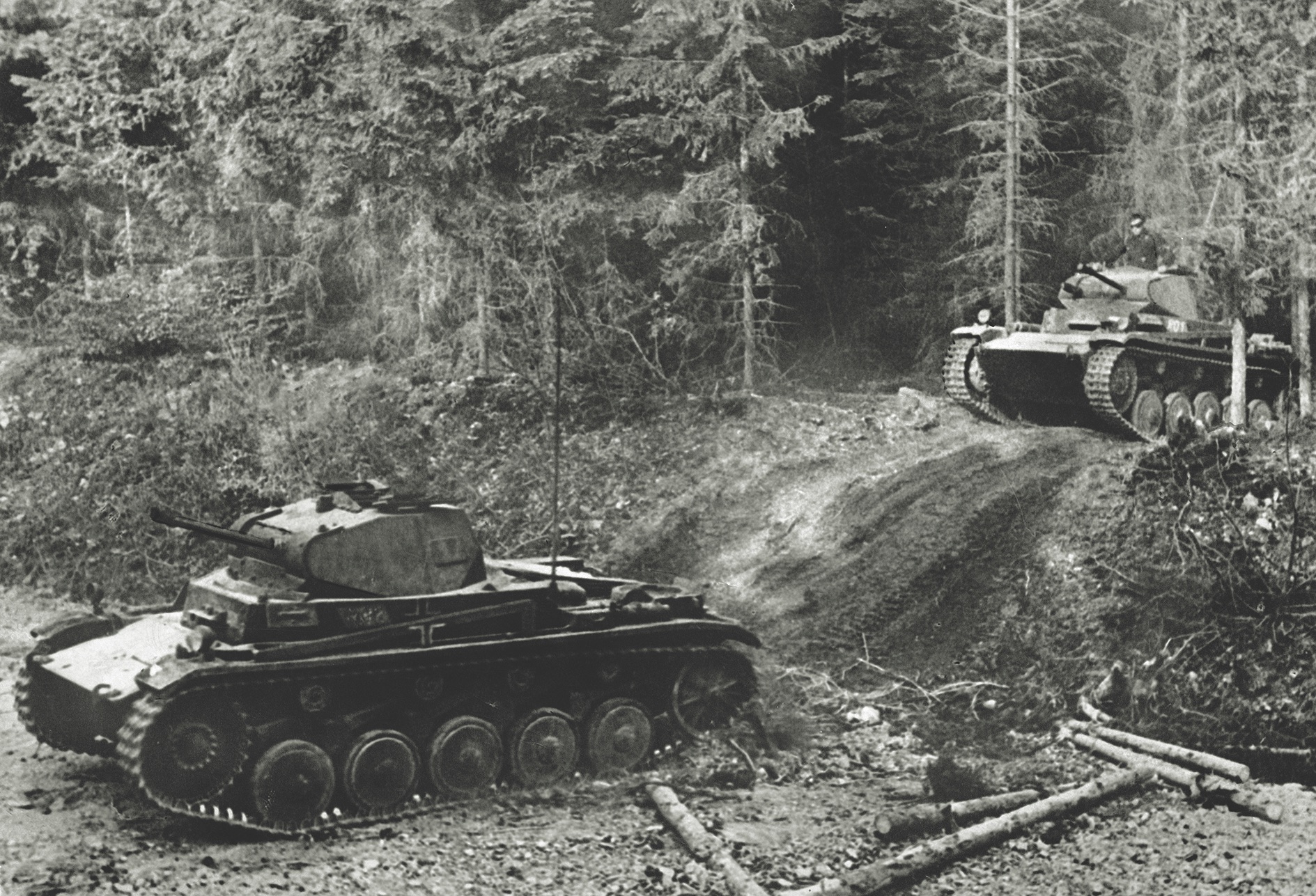 German armor bypassed much of the line by moving through the “impenetrable” Ardennes Forest. (Ullstein Bild, Getty Images)