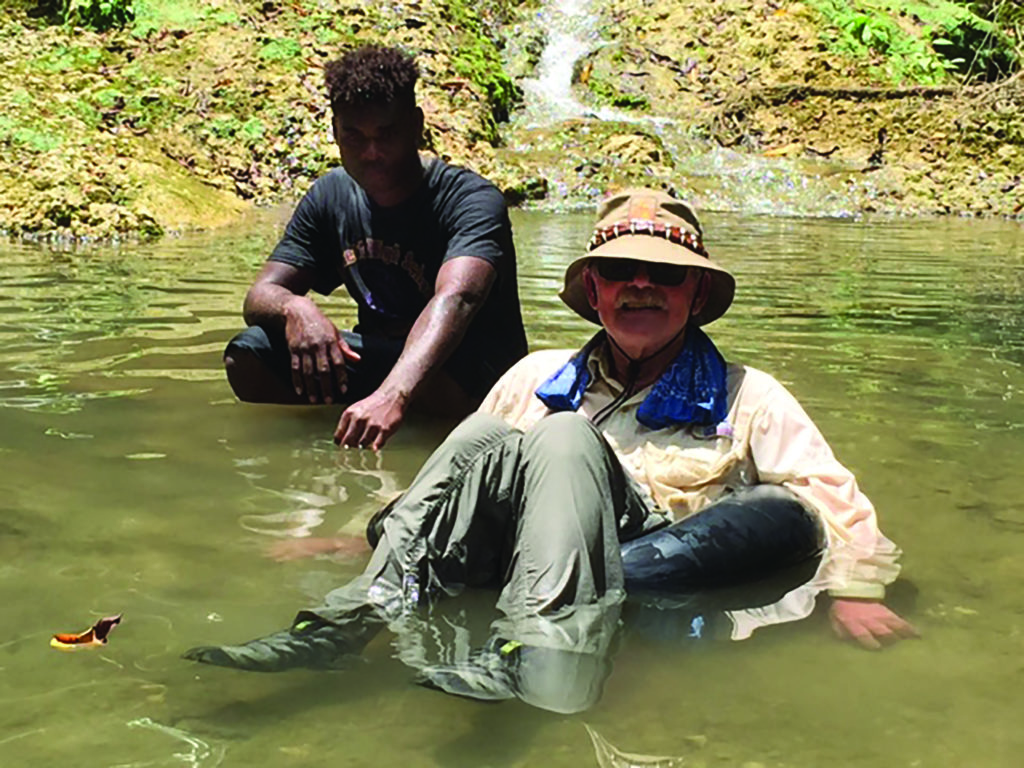 The author, with help from a local guide, sets off for a float on the Matanikau River. (Courtesy of William Coulson) 