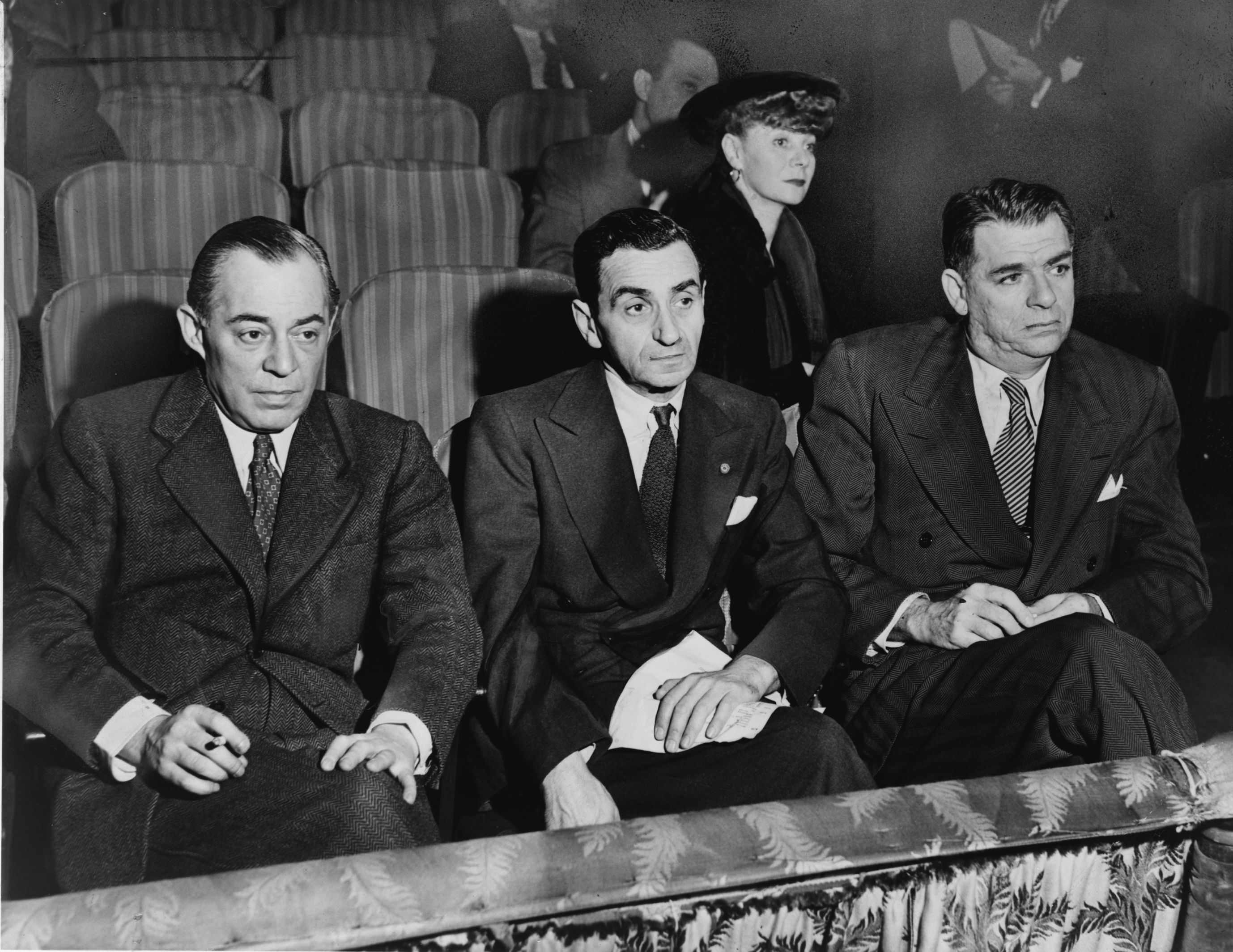 Musical creatives Rodgers (left) and Hammerstein (right), here observingauditions at the St. James Theatre in 1948, created some of the most popular musicals of the 20th century. (Library of Congress)