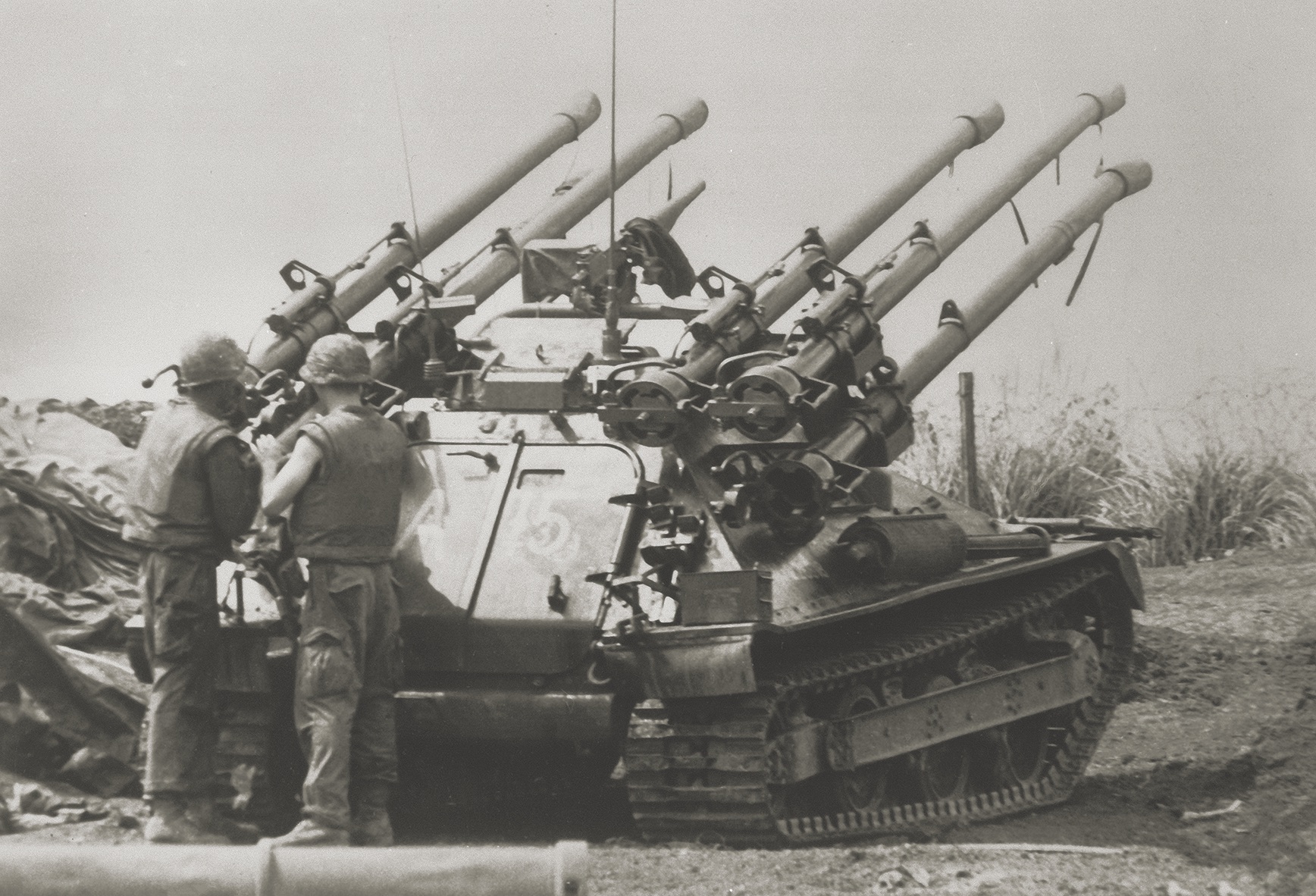 M50 Ontos, with six 106 mm recoilless rifles, traveled with Task Force Robbie. This one is elsewhere in March 1968. (U.S. Army)