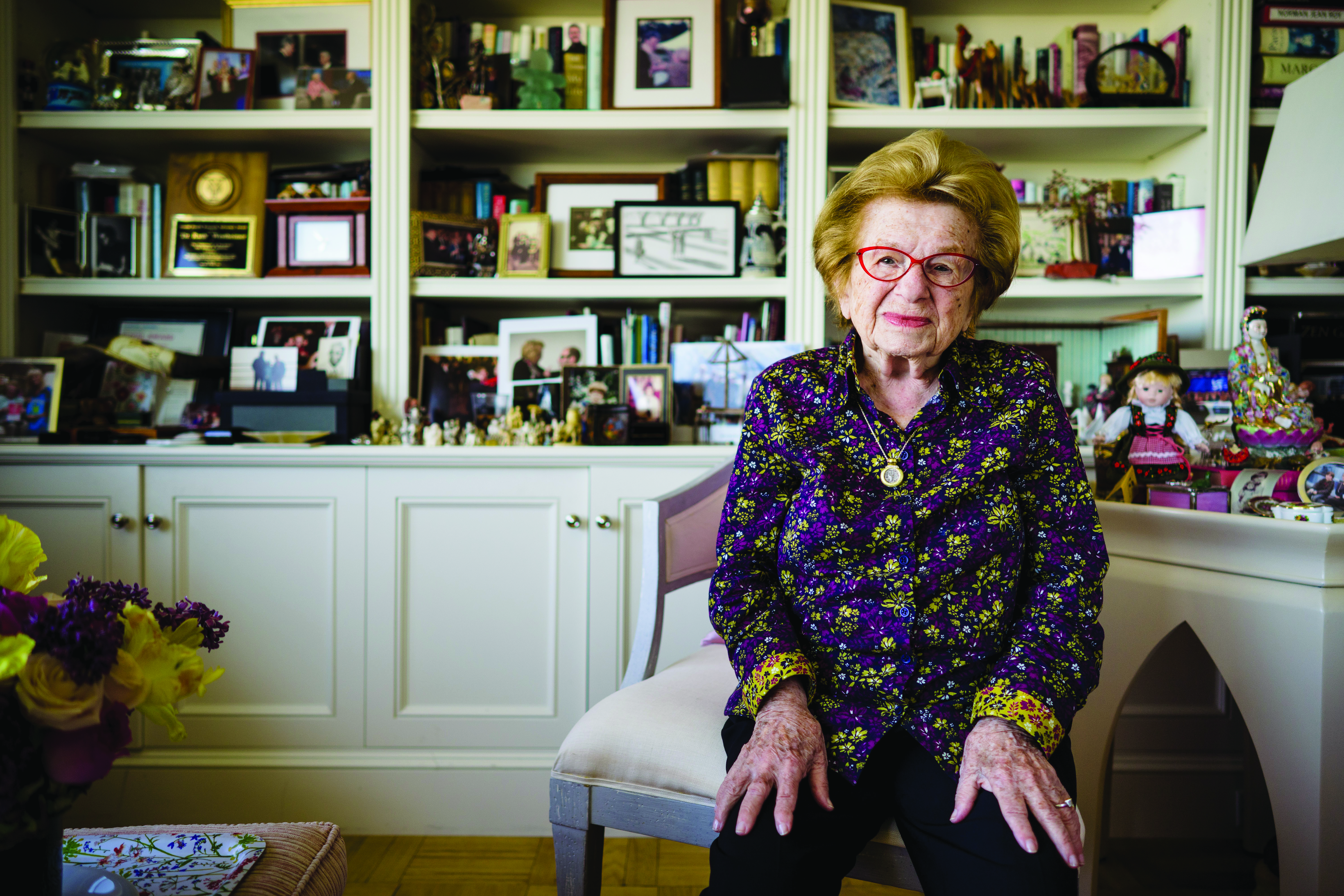 Dr. Ruth Westheimer, at home in New York City.