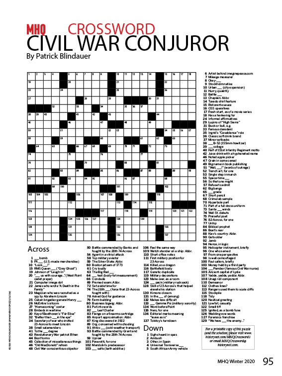 Download MHQ Crossword Puzzle #1: Civil War Conjuror