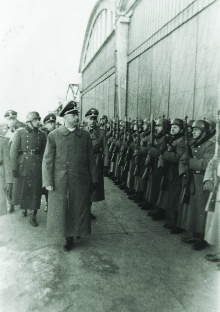 SS chief Heinrich Himmler reviews a Trawniki unit (above); he placed the head of the SS and police in Poland’s Lublin district, Odilo Globočnik (below, at right), in charge of eradicating Poland’s Jews. (U.S. Holocaust Memorial Museum, Courtesy of James Blevins)