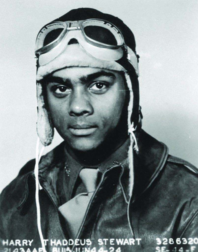Fighter pilot Harry Stewart at Tuskegee Army Airfield in 1944. (U.S. Air Force via Harry T. Stewart Jr./Courtesy of Regnery History) 
