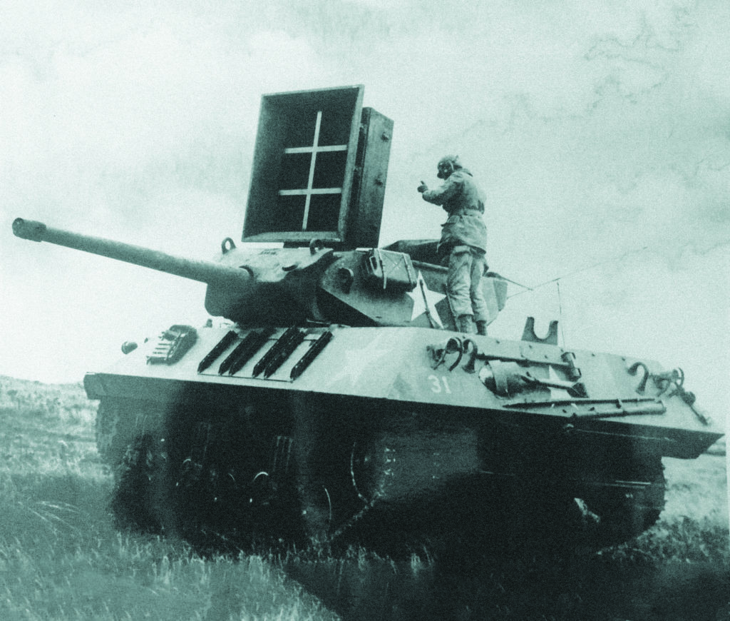 The deceptions weren’t all visual: sound was an important aspect. The Ghost Army’s sonic unit—the 3132 Signal Service Company—prerecorded soundtracks of armored and infantry units in action, which it played through speakers that could project sound as far as 15 miles away. Another unit performed radio deceptions.