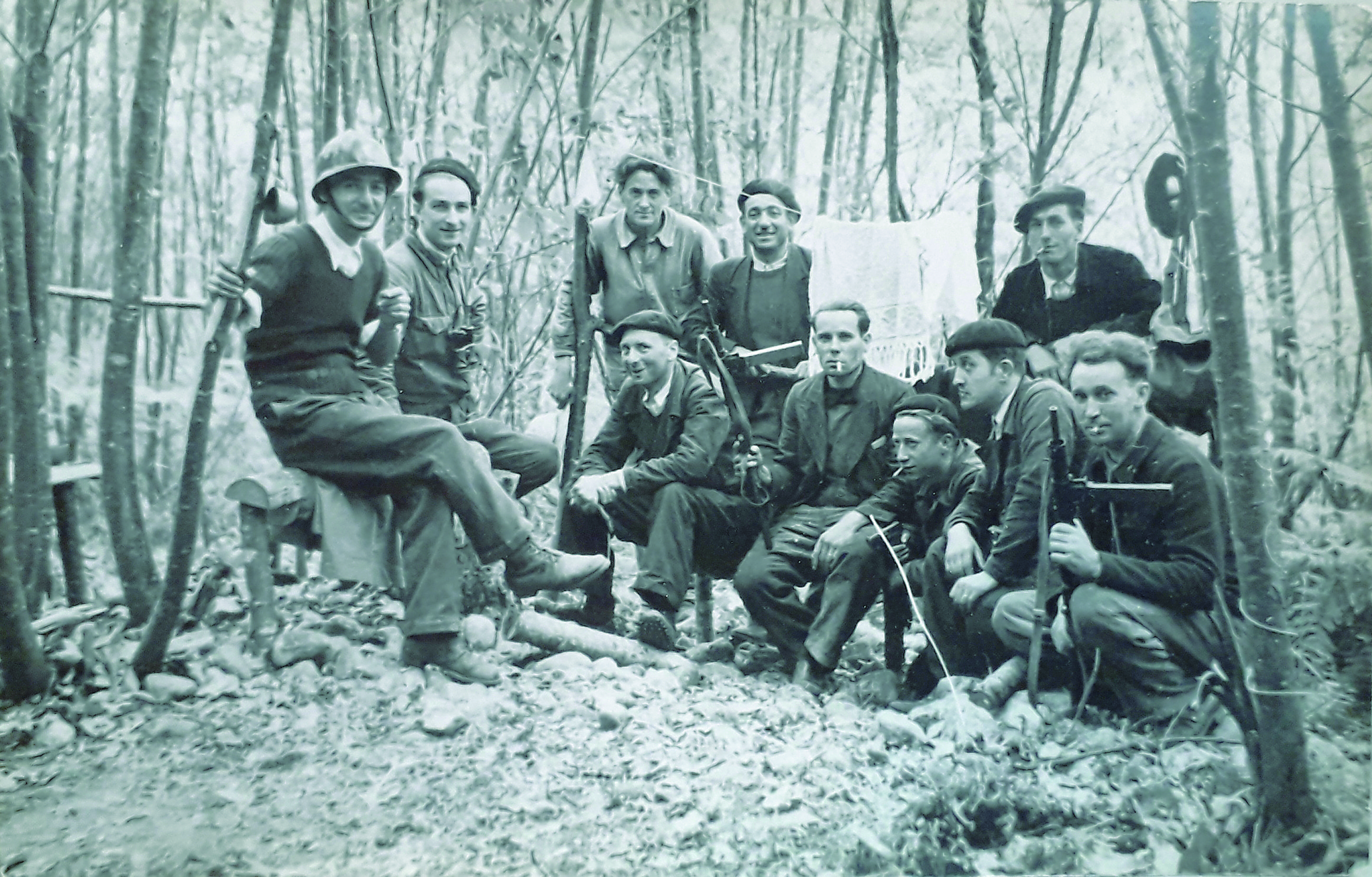 Members of the Maquis in southwestern France; the armed underground Resistance fighters offered to aid McPherson on his journey to Spain. (André Leonard/Resistance France)