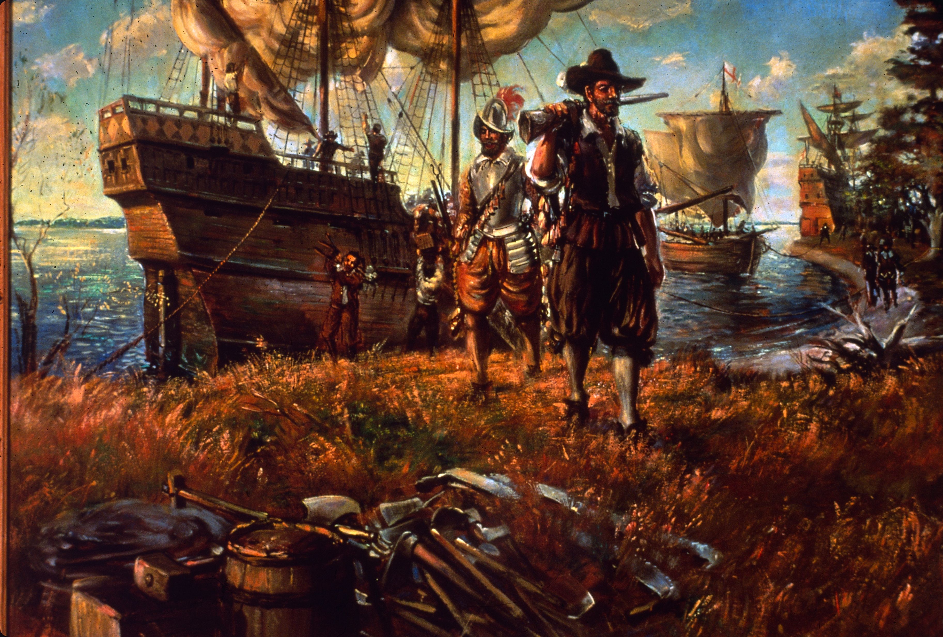 The ship arrived. Джеймстаун США 1607. Колонисты Америки 17 век. Колонизация Америки англичанами (1607—1775). Первые Колонисты в Северной Америке.