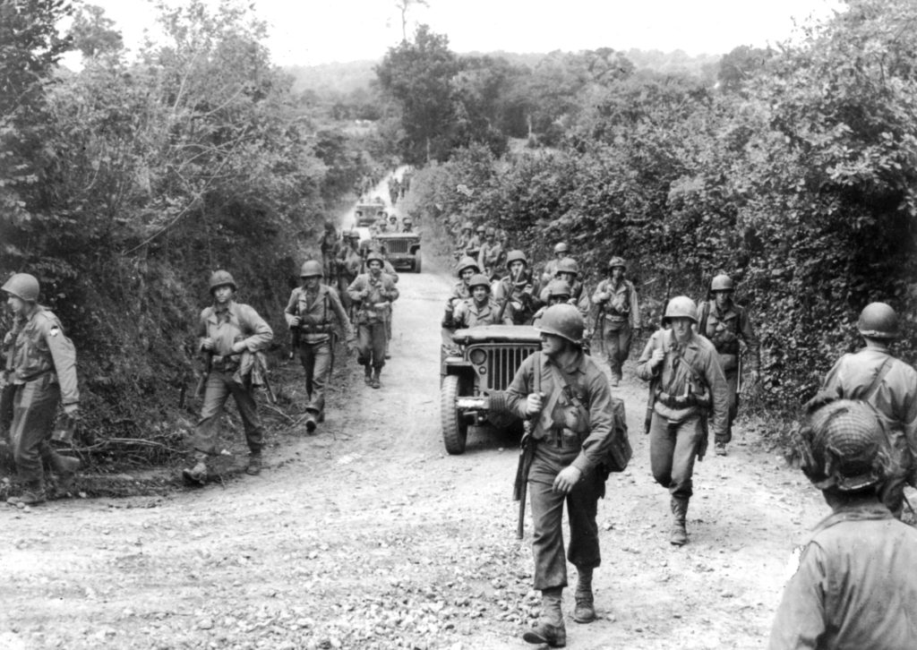In late July 1944, Lanham’s 22nd Infantry Regiment joined other U.S. troops in Operation Cobra. Lanham (in 1924, below) had assumed command of the unit earlier that month. (Photo12/UIG/Getty Images)