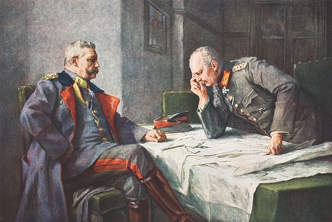  (Field Marshal Paul von Hindenburg (at left) and General Erich Ludendorff pore over wartime plans. (Classic Image/Alamy Stock Photo) 