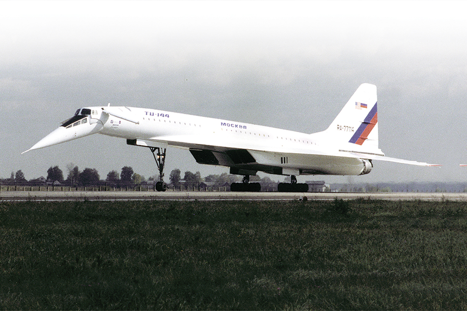 Following its passenger service, this Tu-144LL was used for research flights. (NASA photo by Jim Ross)