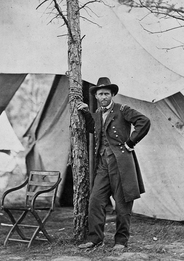 General Grant at his headquarters in Cold Harbor, Virginia. (Library of Congress)
