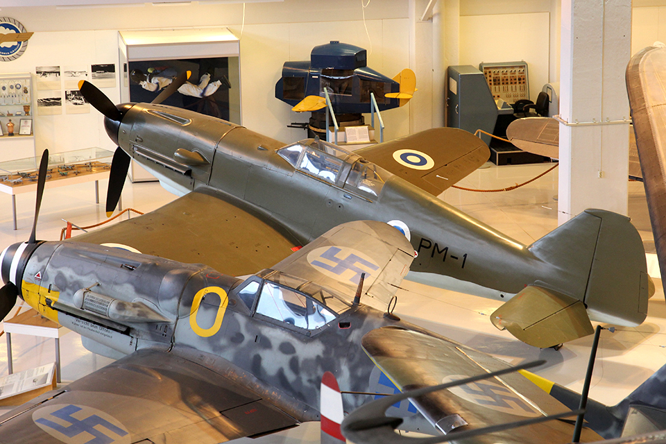 Today, at the Central Finland Aviation Museum, the carefully restored fighter is tucked neatly next to its cousin, the museum's Messerschmitt Me-109G-6. (Central Finland Aviation Museum, Tikkakoski))