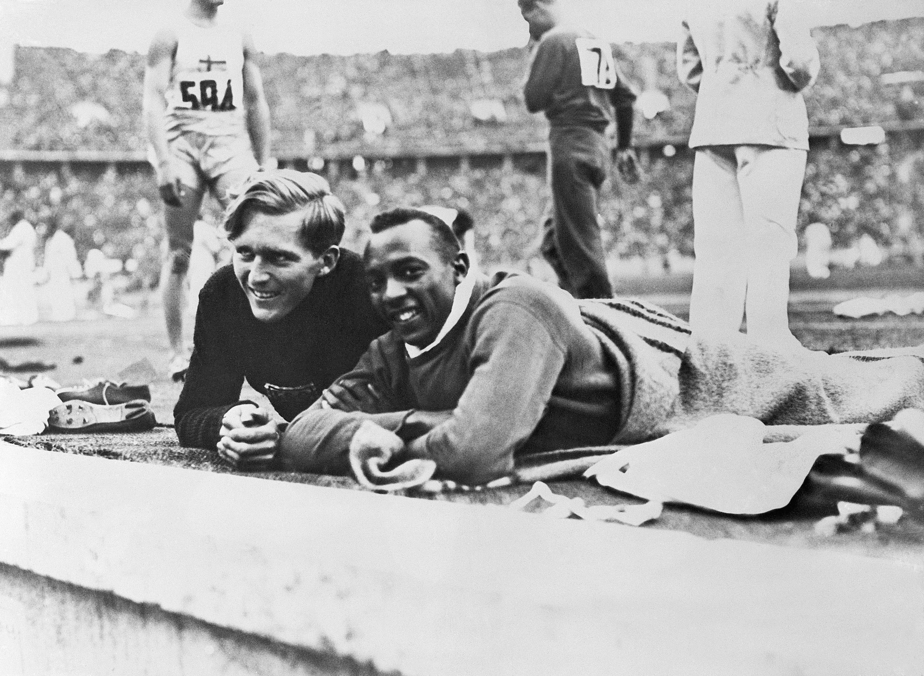 Jesse Owens and Luz Long, 1936. (Getty Images)