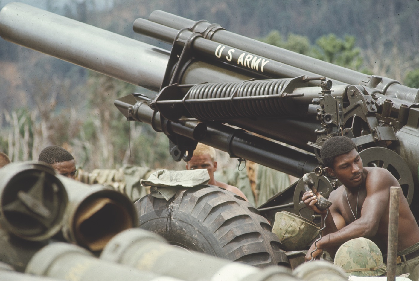 Powerful weapons in the U.S. fire support arsenal included artillery like the Army M114 155 mm howitzer shown in northern South Vietnam in 1968. (Corent Meester/The Life Picture Collection via Getty Images_