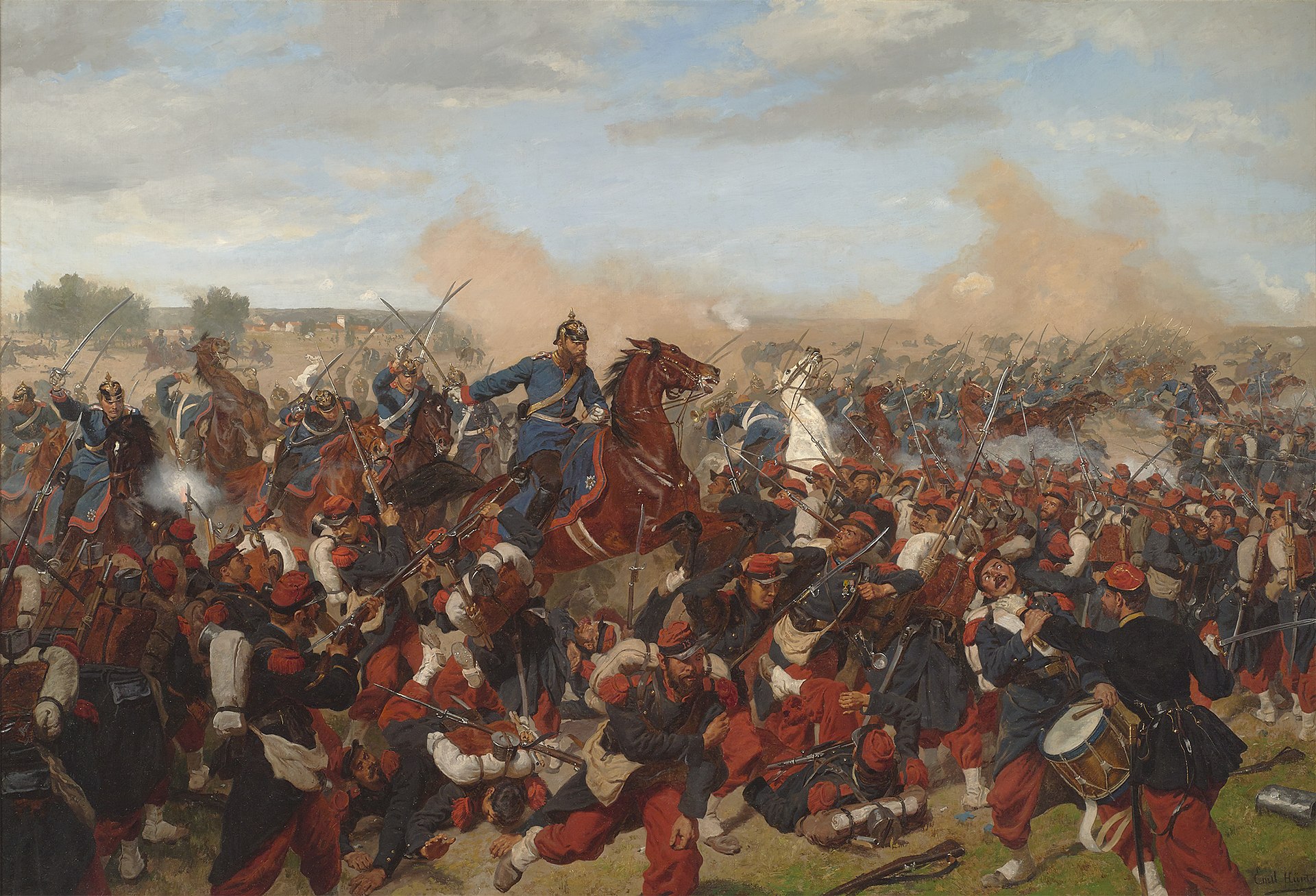 A bloody battle from August 1870 depicted in "The Battle of Mars-La-Tour" by Emil Hünten.