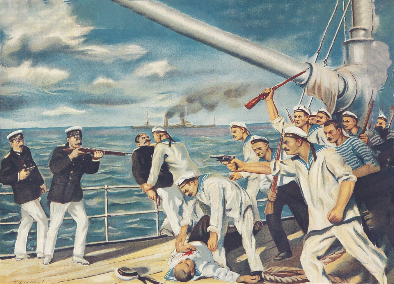 The mutiny on the Russian battleship Potemkin in 1905. (Album Süddeutsche Zeitung Photo/Alamy Stock Photo)