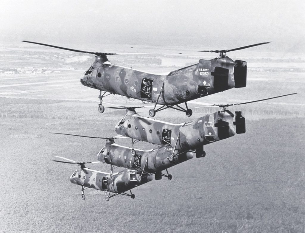SHAWNEE Dubbed the “Flying Banana,” the Piasecki H21 Shawnee was another early helicopter in