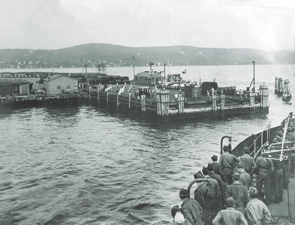 By early 1945, Camp Shanks began welcoming home troops, many of whom sailed directly up the Hudson before disembarking at the camp pier. 