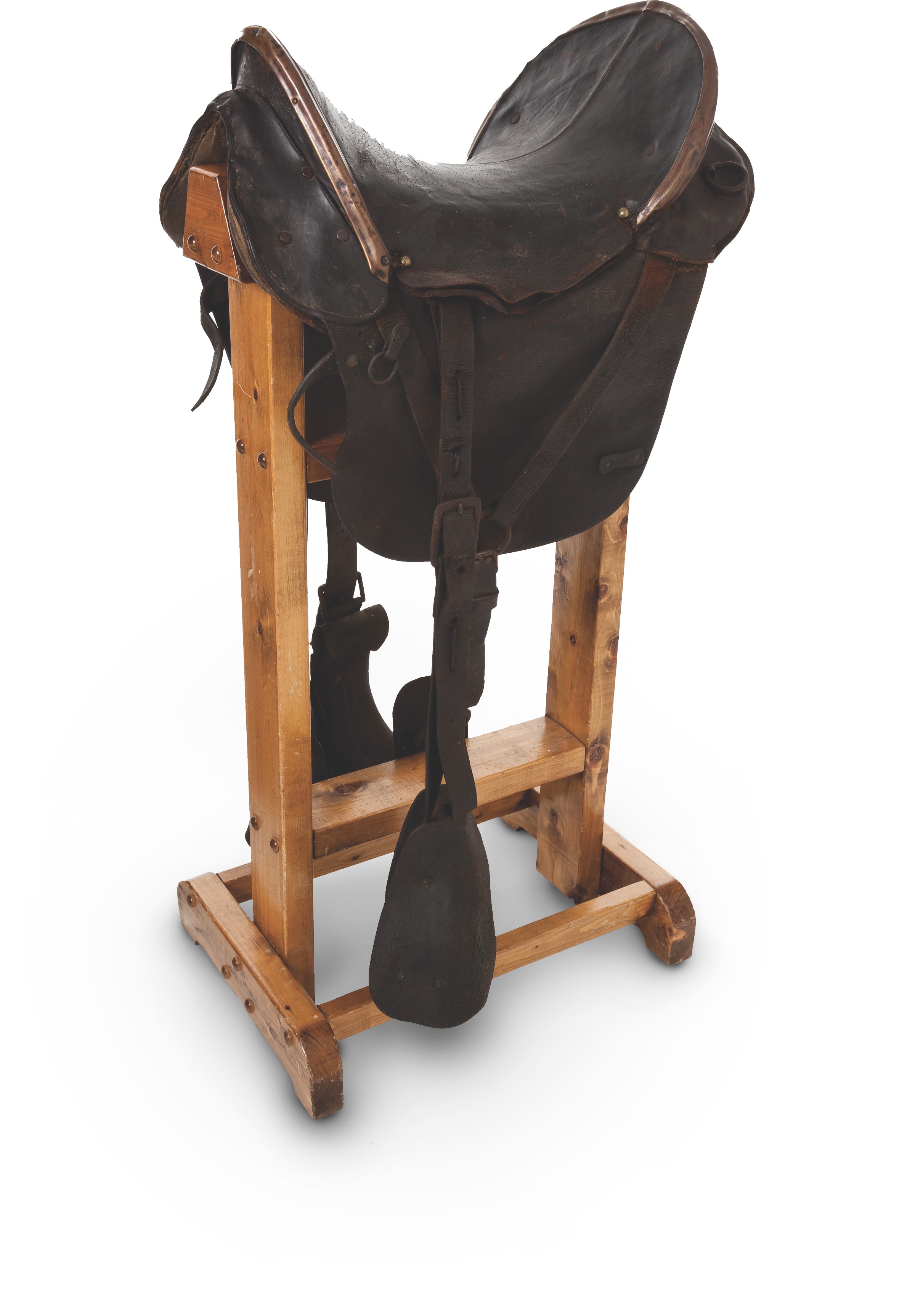 nutcracker seat A document in Von Fritsch’s pension file states he injured himself on his McClellan saddle at Chancellorsville, perhaps a leather-covered officer’s grade version of the saddle, like this one. (Heritage Auctions, Dallas)