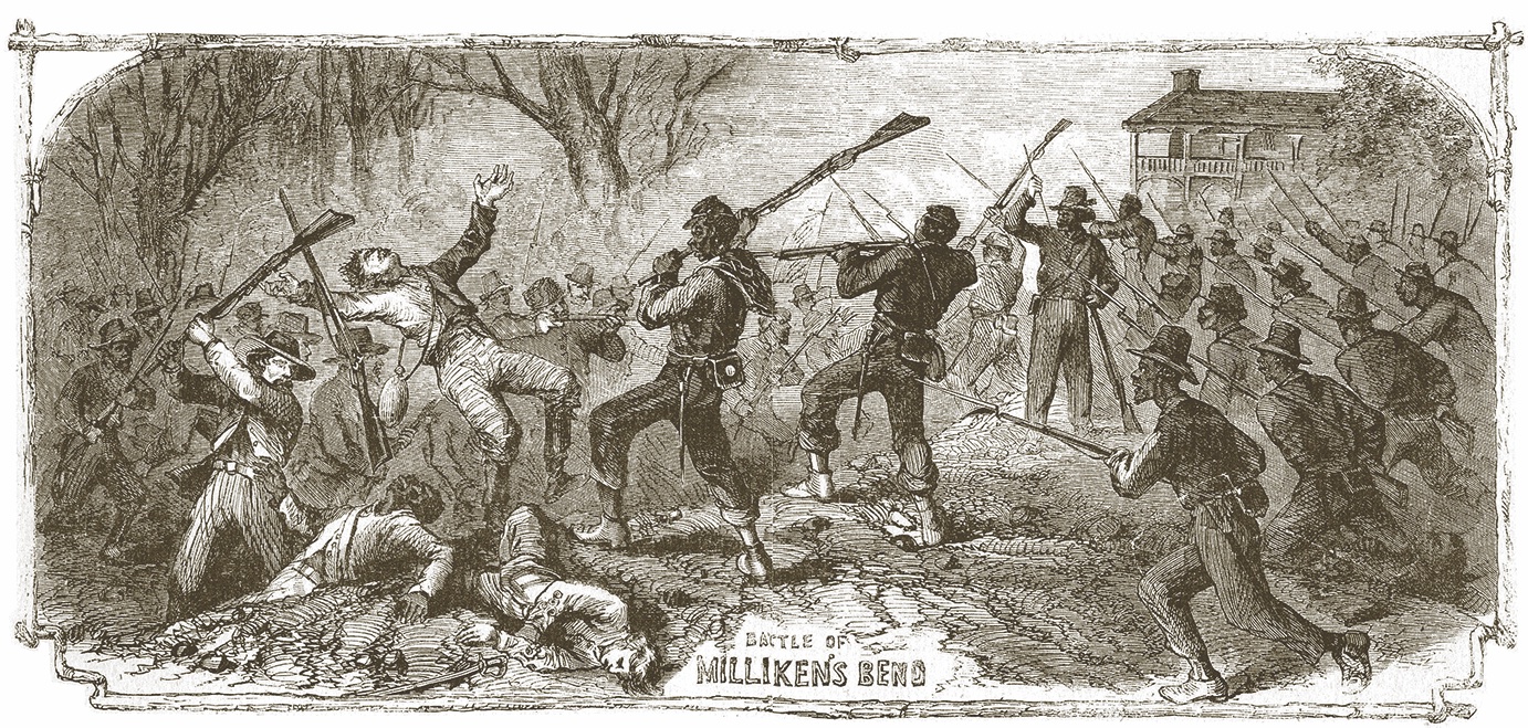 USCT soldiers hold off charging Confederates during the attack on the Union supply base at Milliken’s Bend. (Pictorial Press/Alamy Stock Photo)