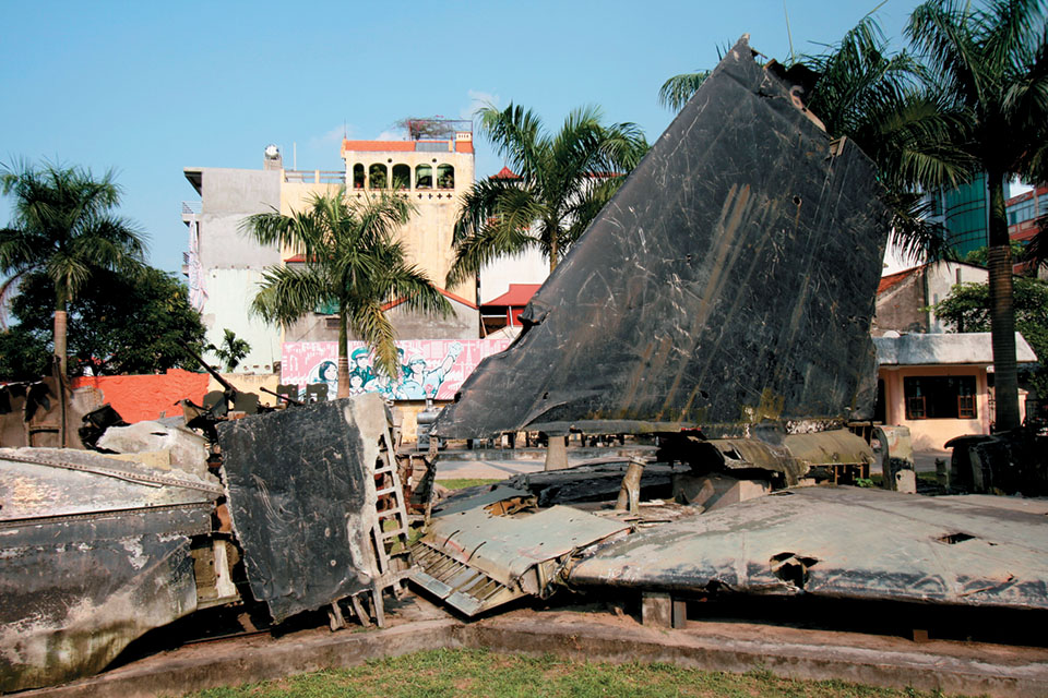 Parts of a downed B-52 on display at Hanoi’s Victory Museum. (Jelle Vanderwolf/Alamy)