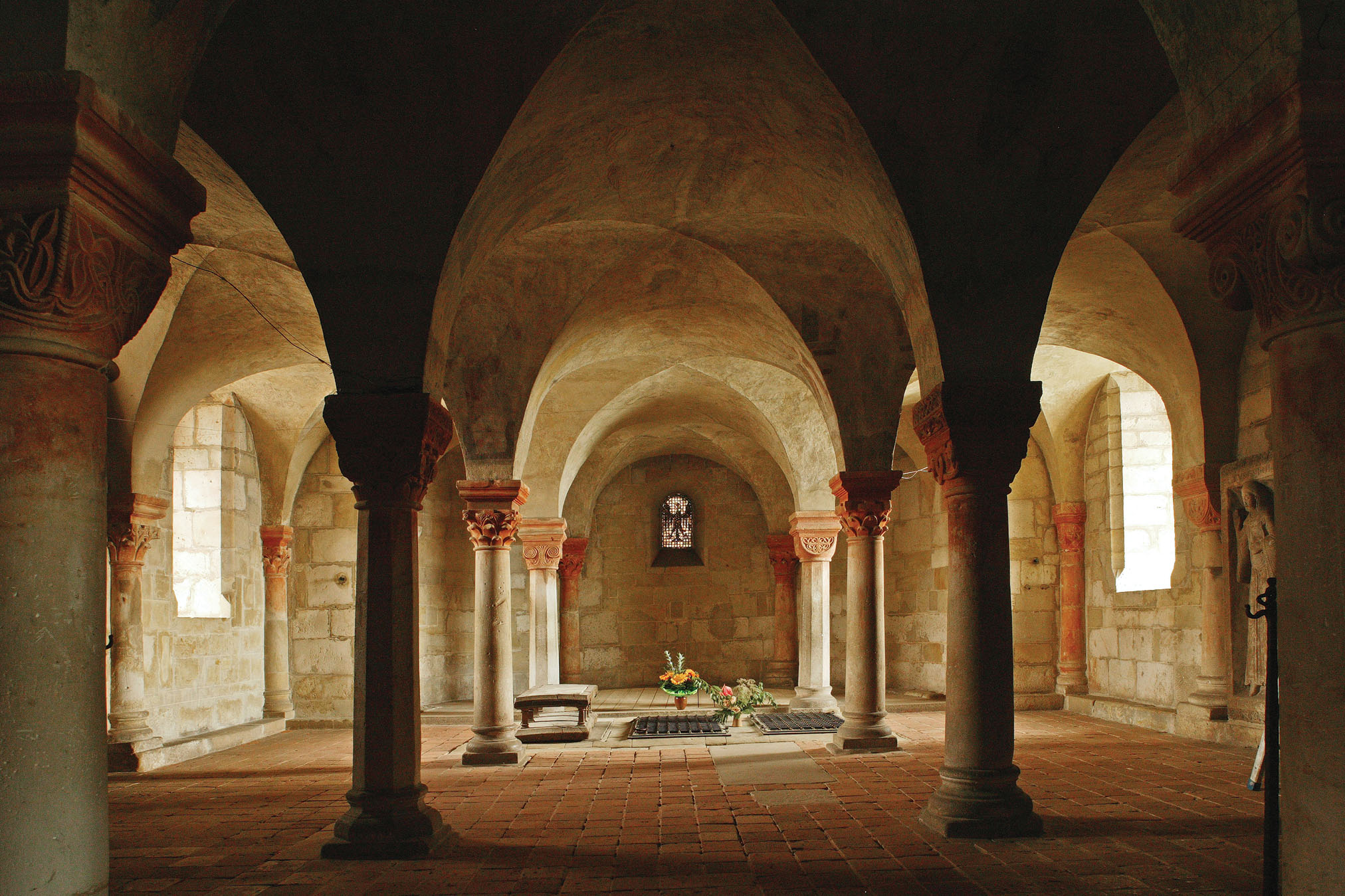 Nazi symbols and the stone sarcophagus were removed from the Quedlinburg crypt, shown here in modern times. / Alamy