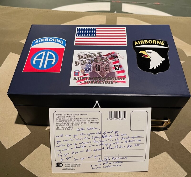 On Tuesday, the 82nd Airborne Division held an unboxing event for postcards sent from the residents of Sainte-Mere-Eglise, France in lieu of the in-person commemorative traditions interrupted by the COVID-19 pandemic. (Master Sgt. Alex Burnett/Army)