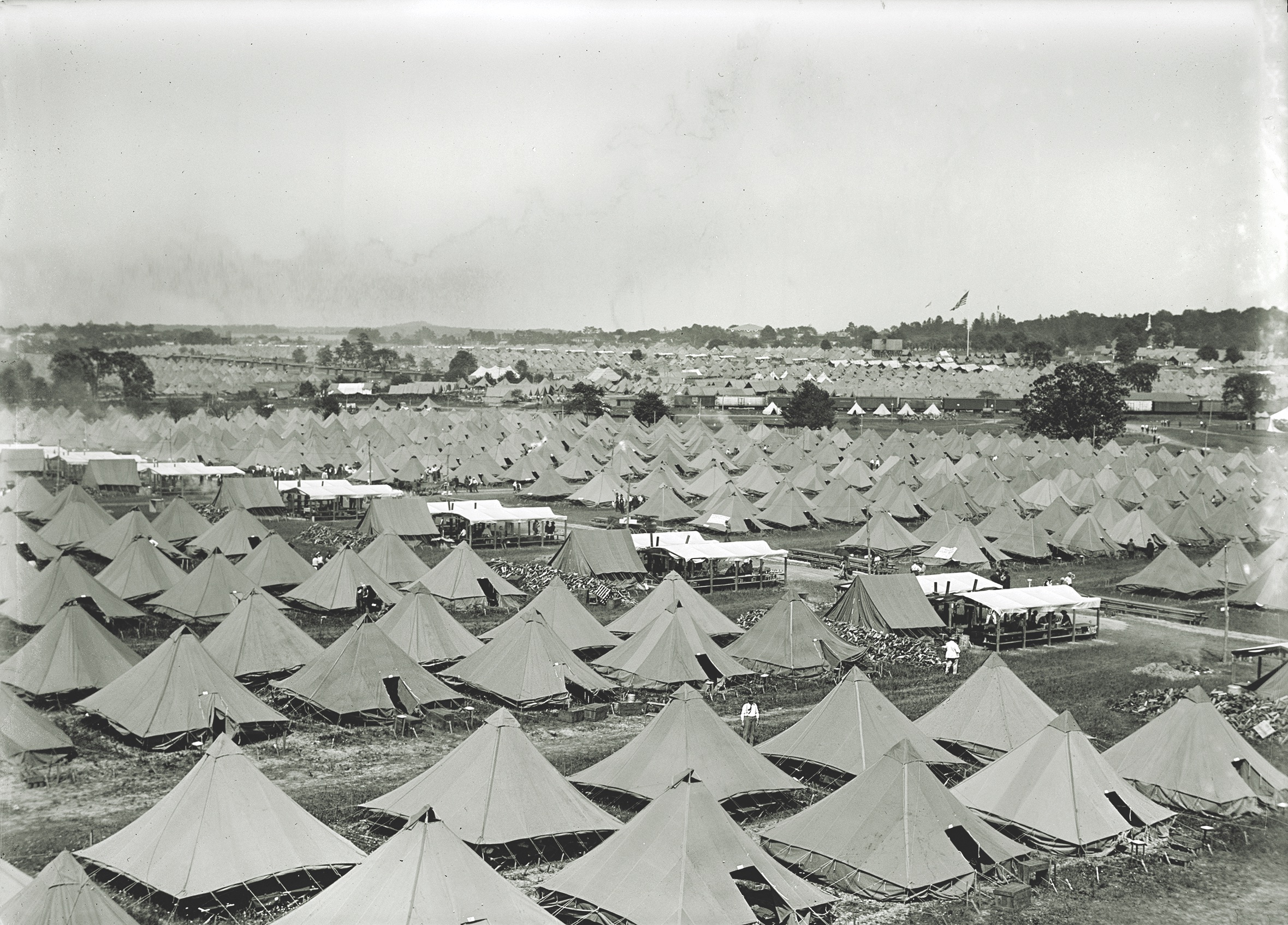 With no hotel space available, tents for attendees were erected on East Cemetery Hill. The photo below was taken during the 1913 Grand Reunion. (Library of Congress)