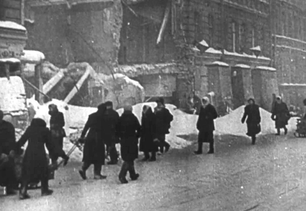 Residents of Leningrad, shown here under siege circa 1941, starved and froze to death under bombardment, yet refused to surrender to the Germans. / U.S. National Archives
