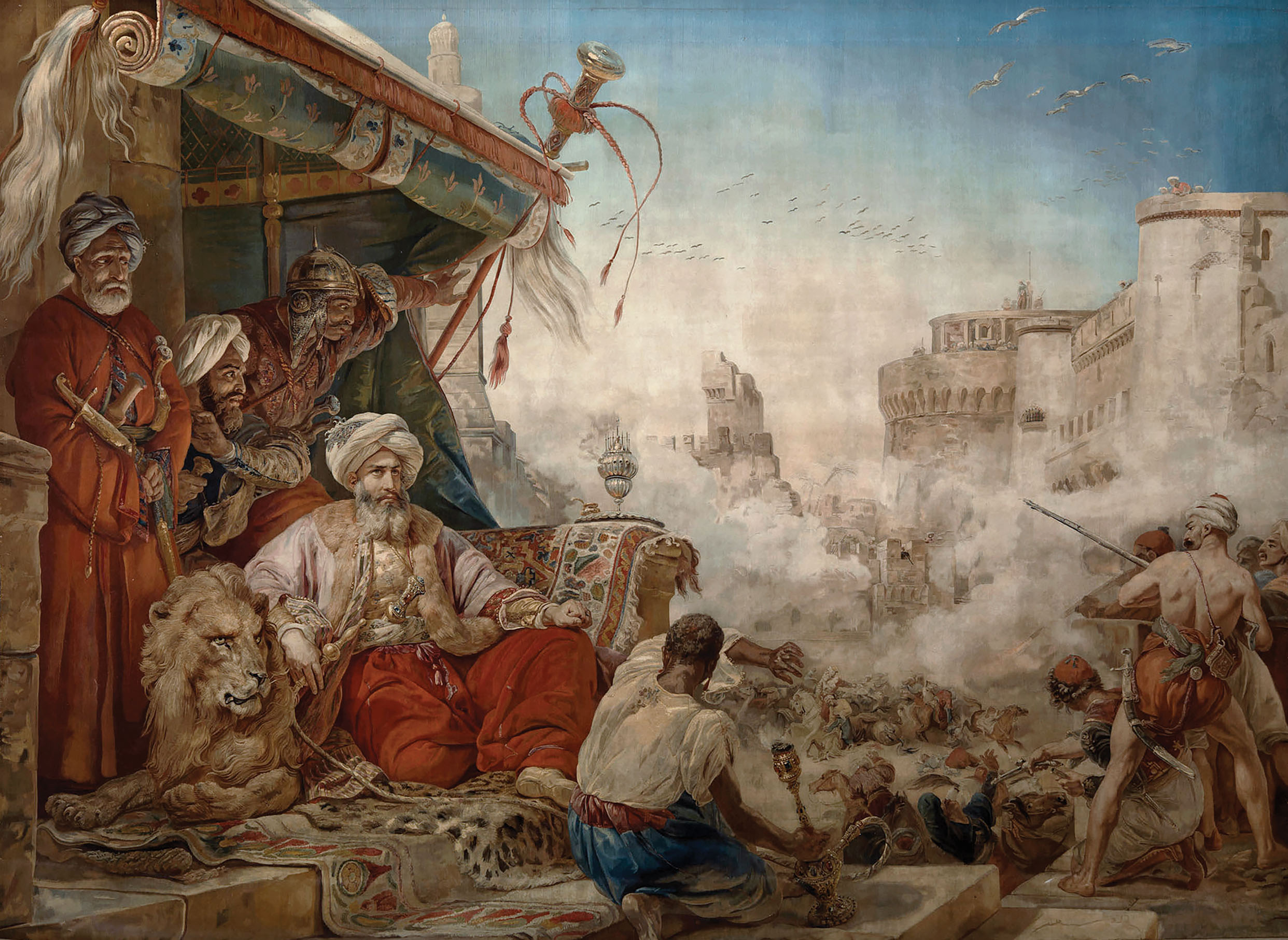 Muhammad Ali’s hatred of the Mamluks was well documented even before the 1820 expedition in which English took a nominal part. In 1811 the pasha had ordered the slaughter of all Mamluks in Cairo. / Royal Collection Trust