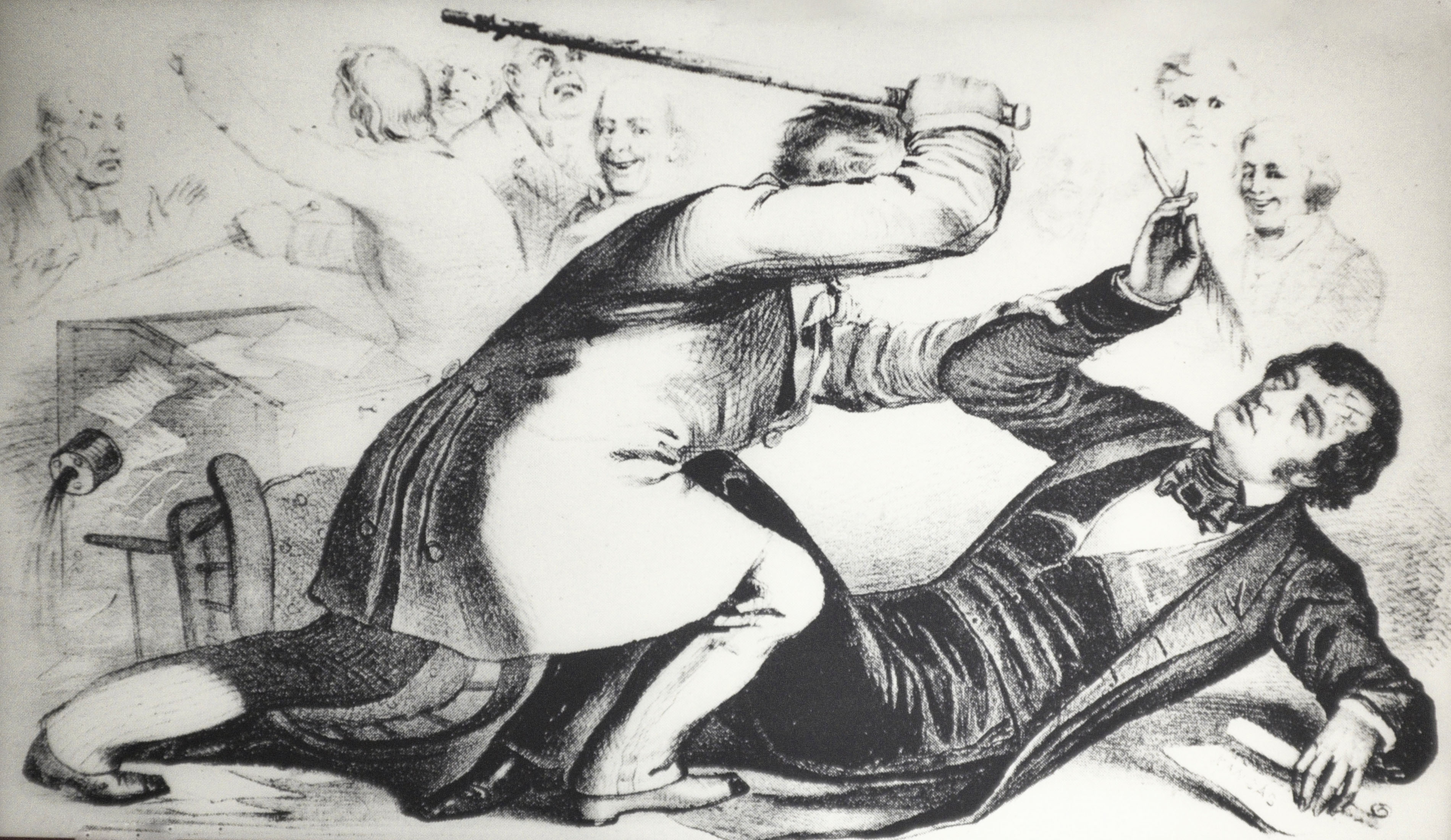 The caning of Senator Charles Sumner. (Library of Congress)
