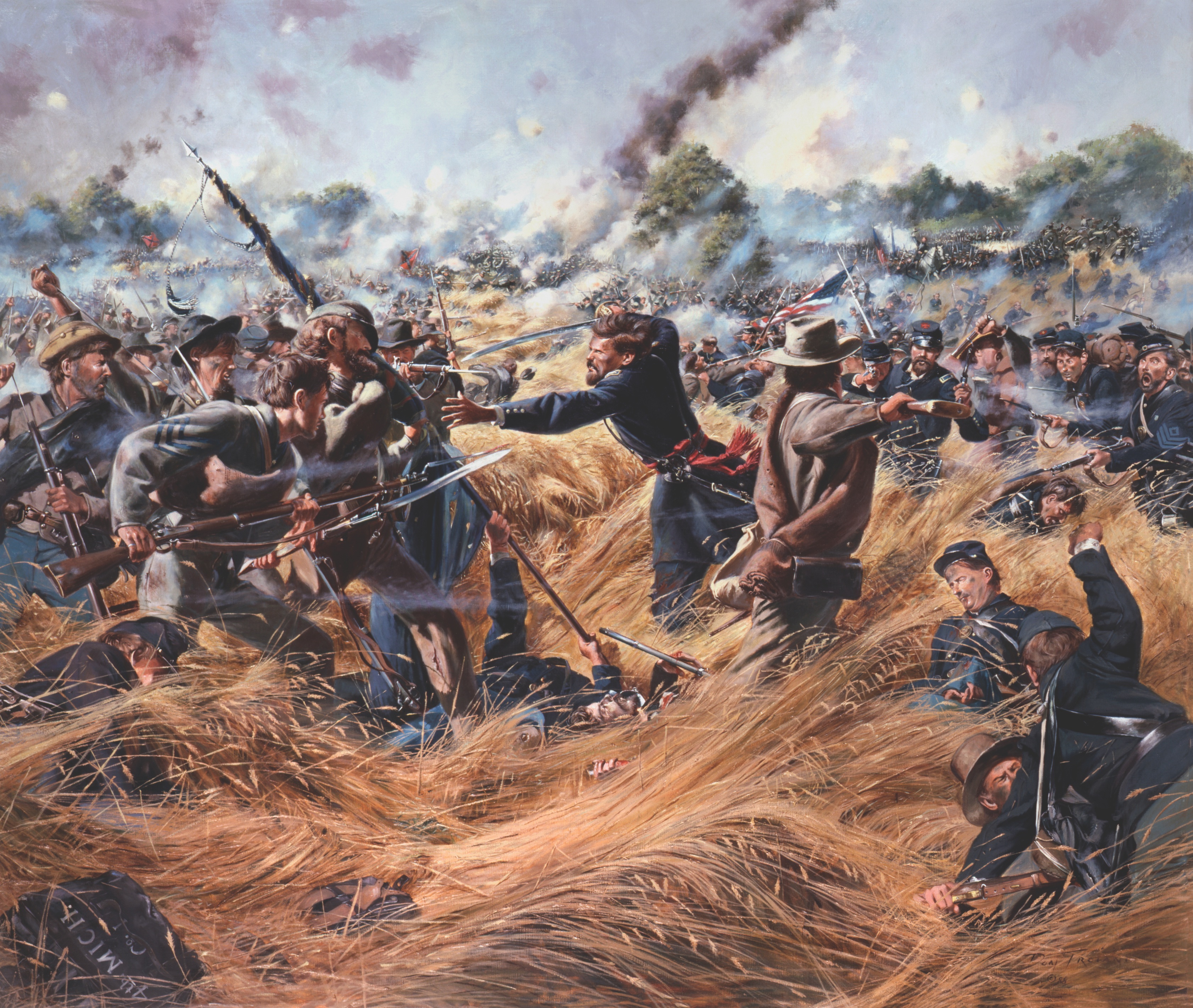 At Gettysburg on July 2, the 118th Pennsylvania fought to the west of the notorious Wheatfield, a portion of which is depicted here. (© Don Troian/Bridgeman Images)