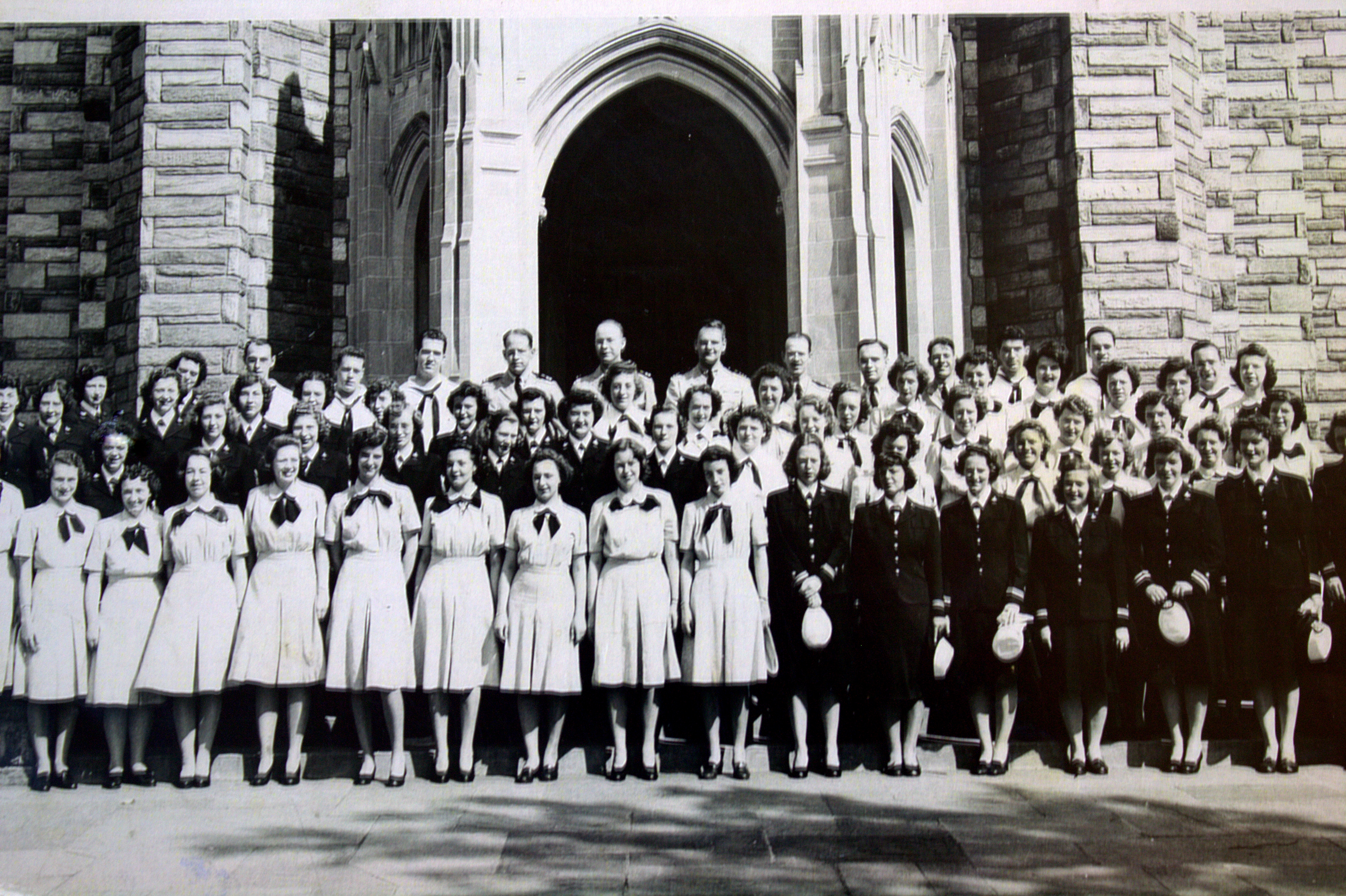 Parsons' class of codebreakers at the Naval Communication Annex, part of the former Mount Vernon Seminary in Washington, DC. (Julia Parsons)