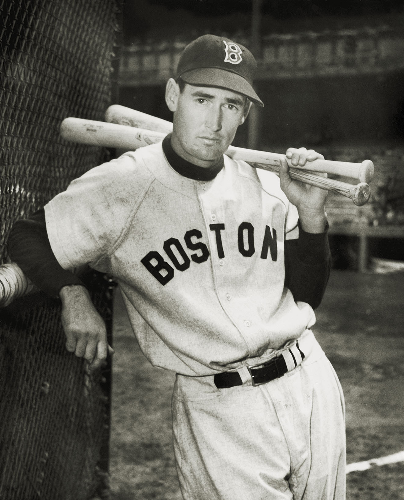 Williams rejoined the Red Sox at the start of the 1946 season, the first year he was named team MVP. / Bettman Getty Images