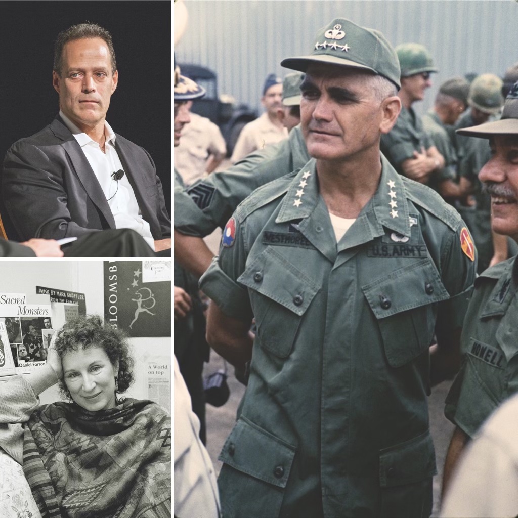 Clockwise from top left: Junger, Westmoreland, Atwood (National Archives; U.S. Department of Defense; Shaun Higson/Portraits/Alamy Stock Photo)