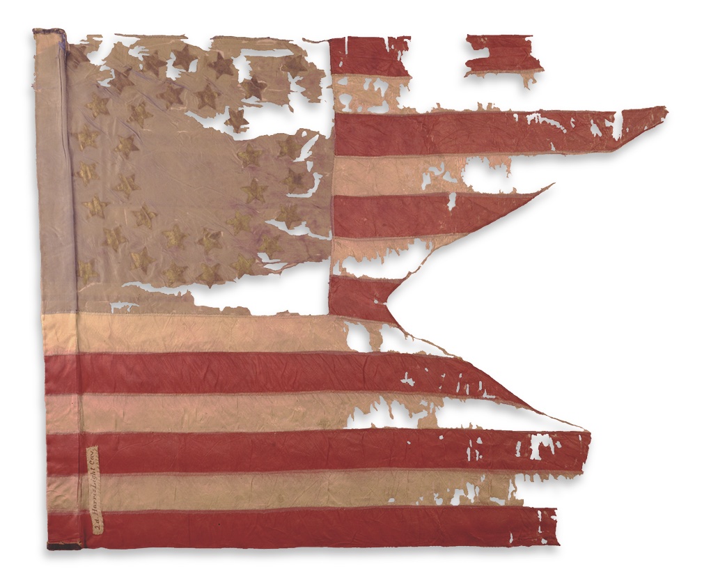 The 2nd’s tattered guidon, now in the New York State Military Museum’s collection. (New York Military Museum)