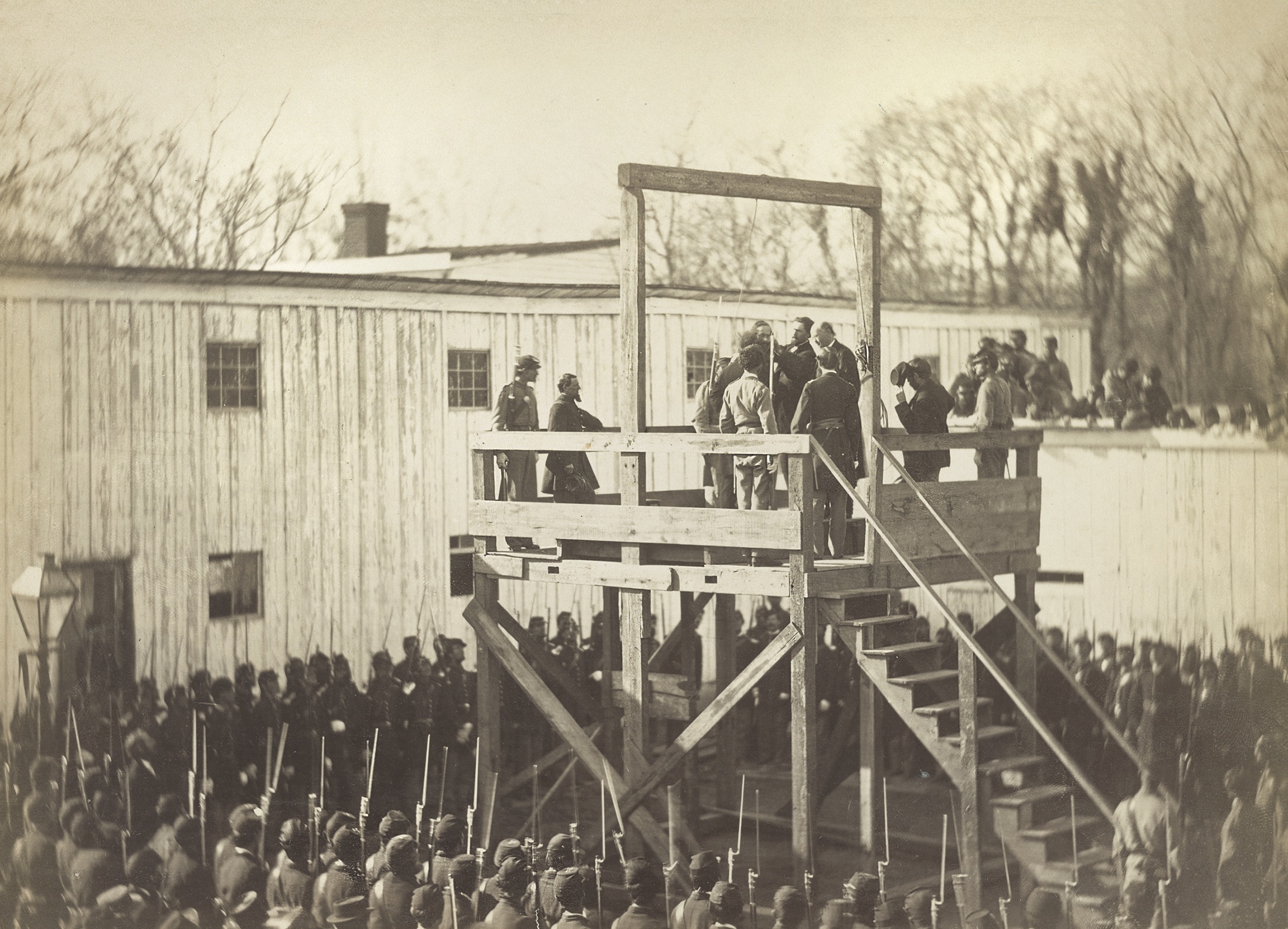 After the Civil War ended, Captain Henry Wirz, the prison’s commandant, was tried and convicted of murder by a military tribunal. On November 10, 1865, Wirz was hanged in Washington, D.C. (Library of Congress)