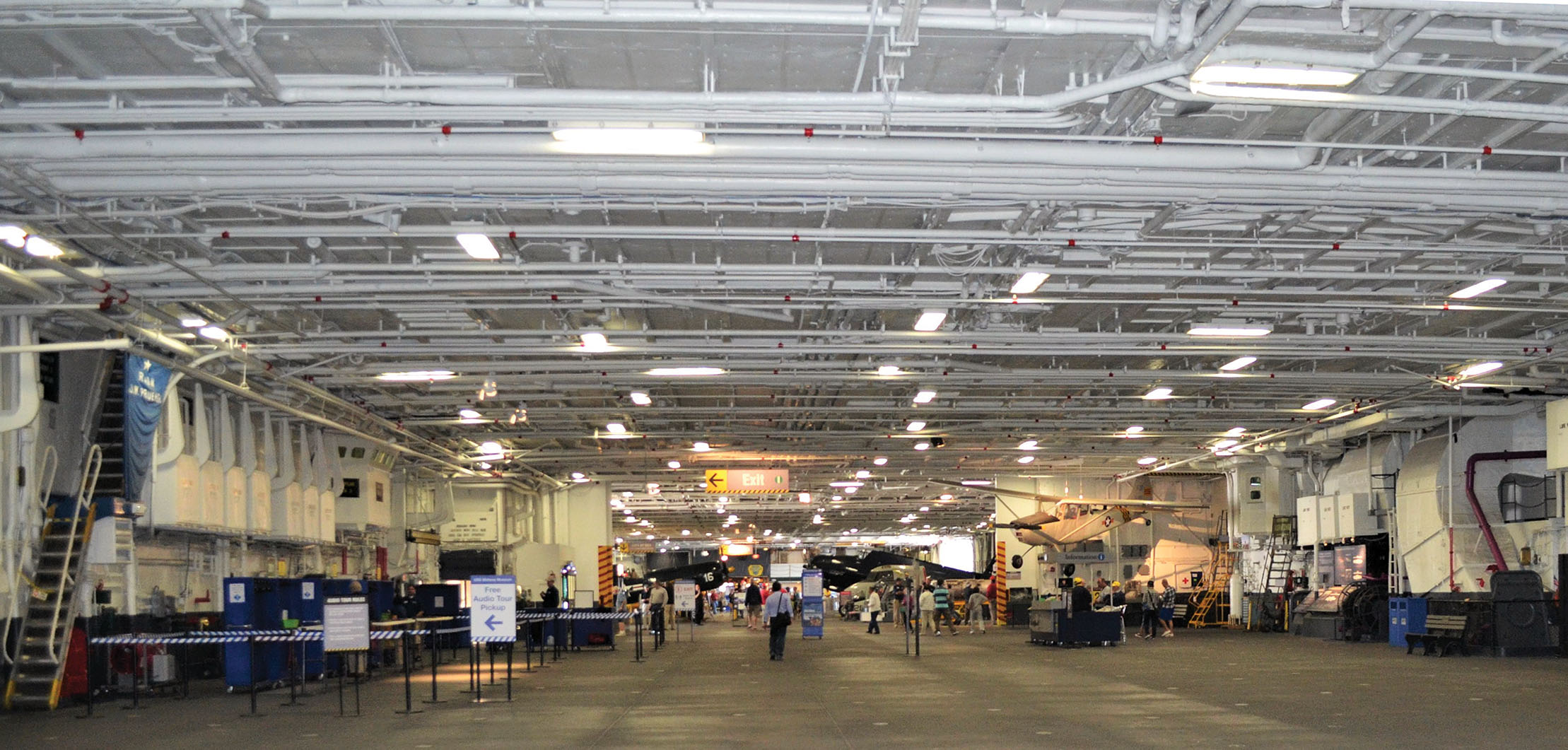 The Midway’s sprawling hangar deck is full of aircraft and other displays / Tom Edwards