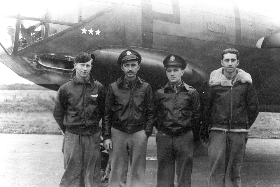 Lieutenant Howard Cook (second from left) tried to school the RAF pilots in flying low but was rebuffed. (15th Bomb Squadron Archives)