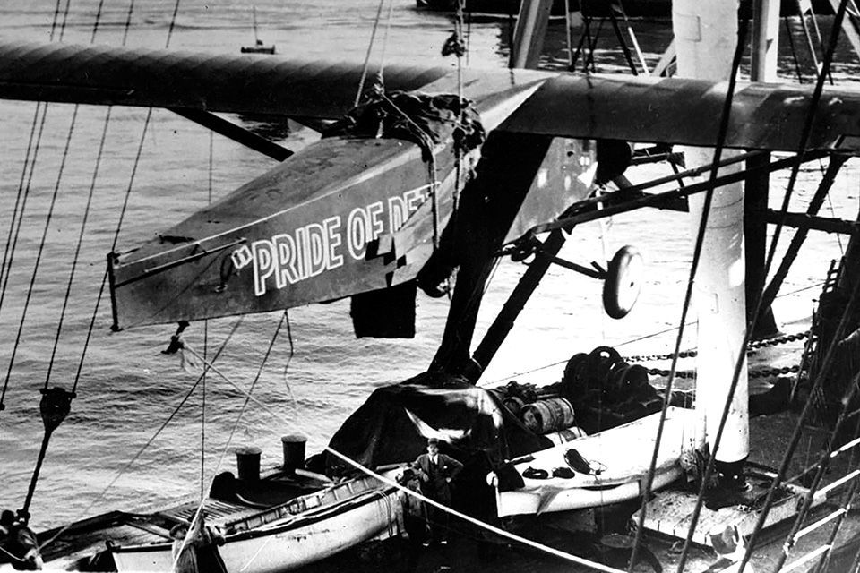 Pride of Detroit is offloaded at San Francisco after the fliers returned by ship. (Aviation History Collection/Alamy)