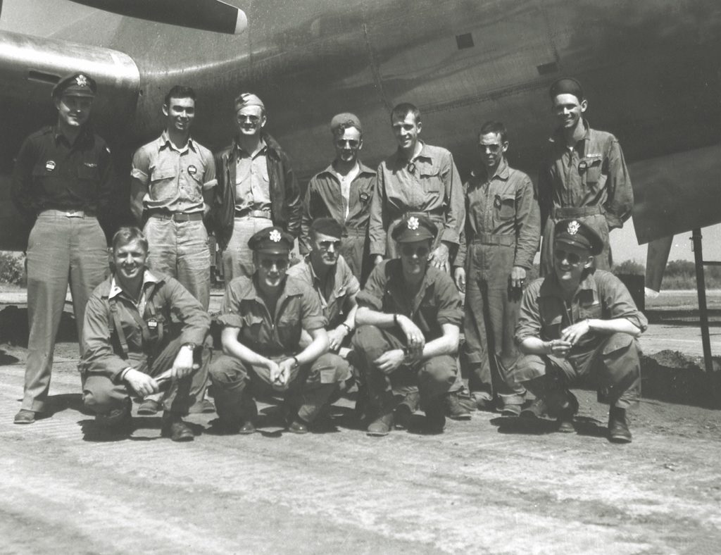 Major Richard McGlinn (far left) and his crew bailed out over Russia after their B-29 was damaged by Japanese flak on August 20, 1944. (National Archives)