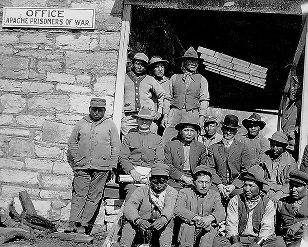 Chiricahuas pose at Fort Sill before the Parting. (Fort Sill Apache Tribe)