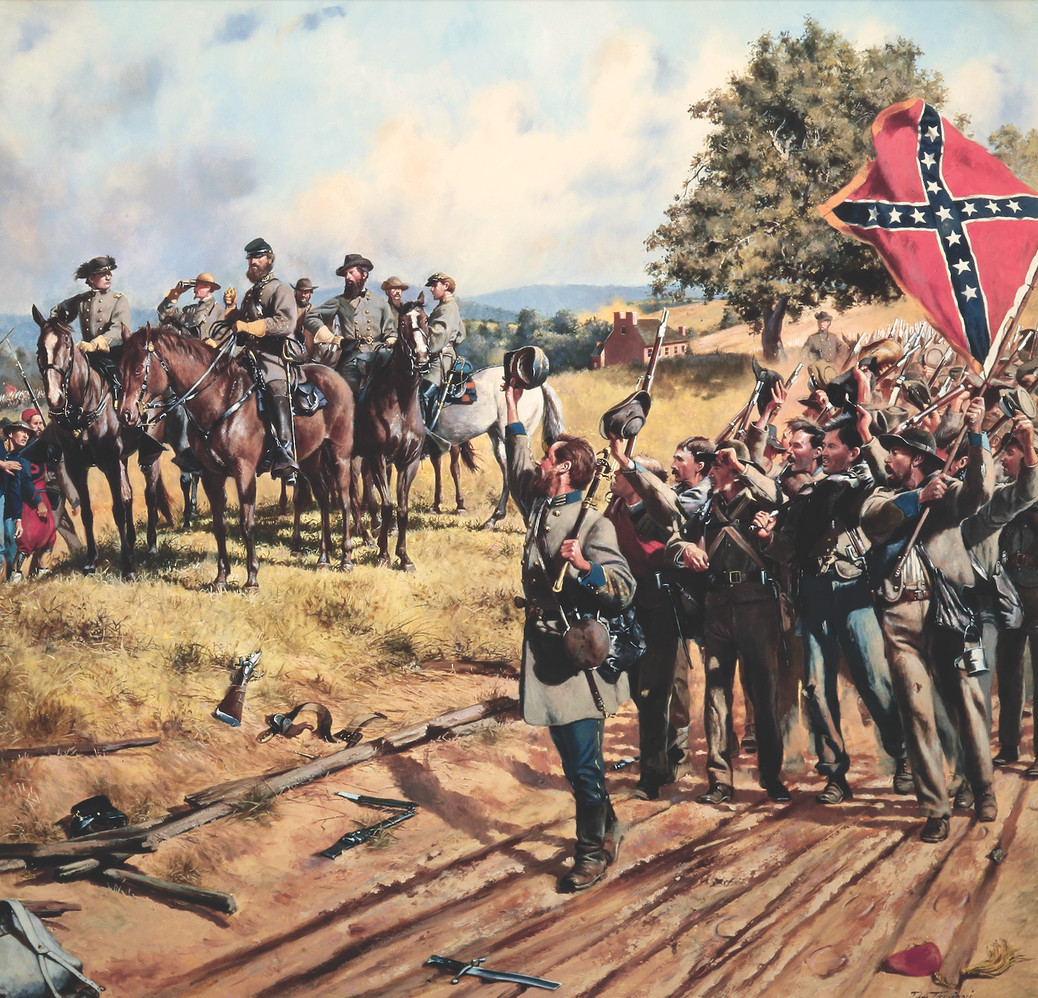 Confederate troops in the Shenandoah Valley cheer Maj. Gen. Stonewall Jackson. (Don Troiani/Bridgeman Images)