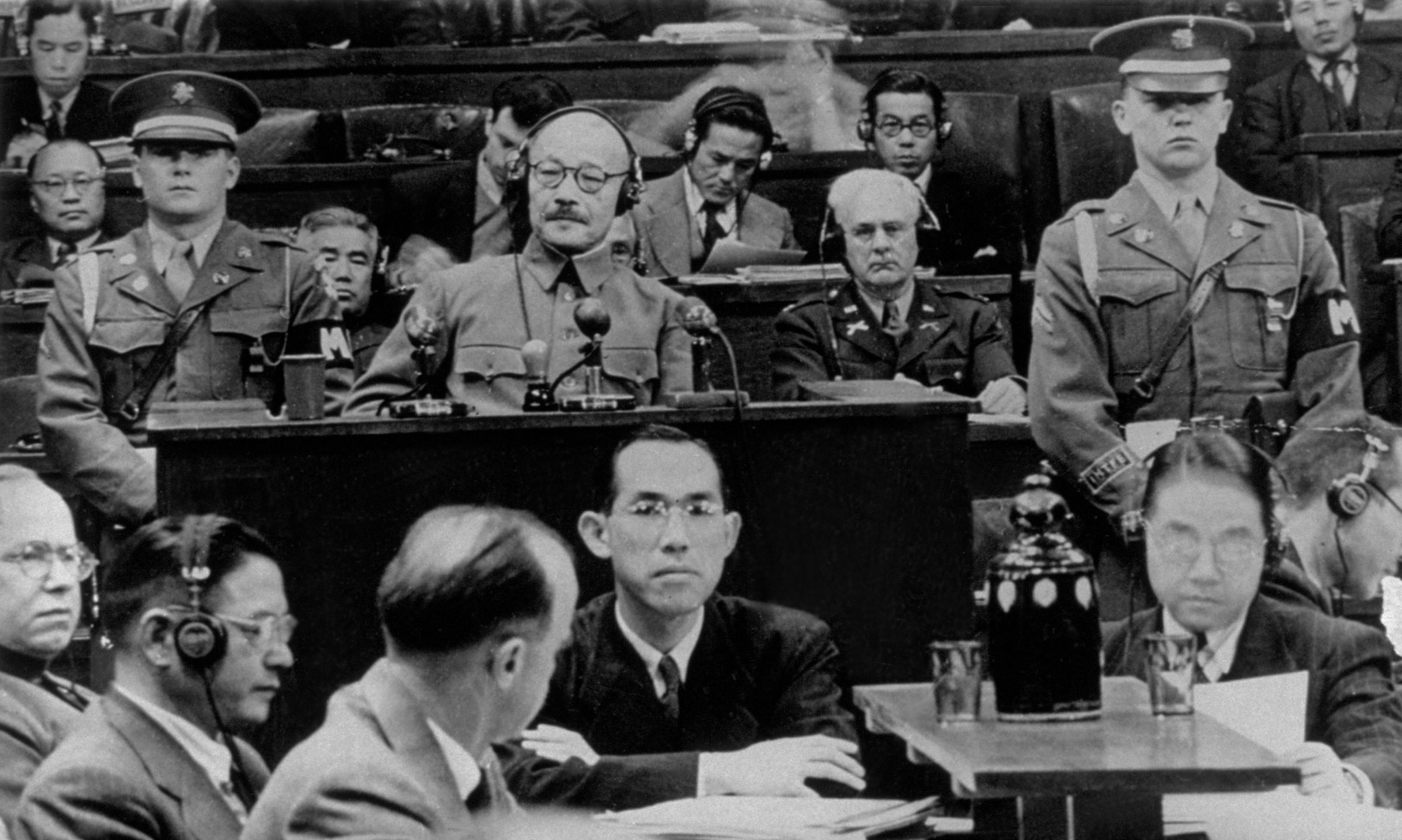 Tojo takes the stand during the International Military Tribunal for the Far East.(Keystone/Getty Images)