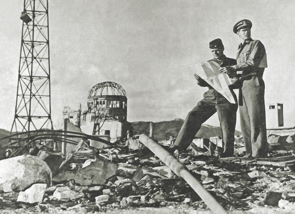 U.S. Army officers survey the devastation at Hiroshima; Wilbert W. Miller (as a high school student, below) recounted picking up the bowl shortly after the blast, although exactly when and why he was there is unknown. (Prisma Bildagentur/Universal Images Group via Getty Images)