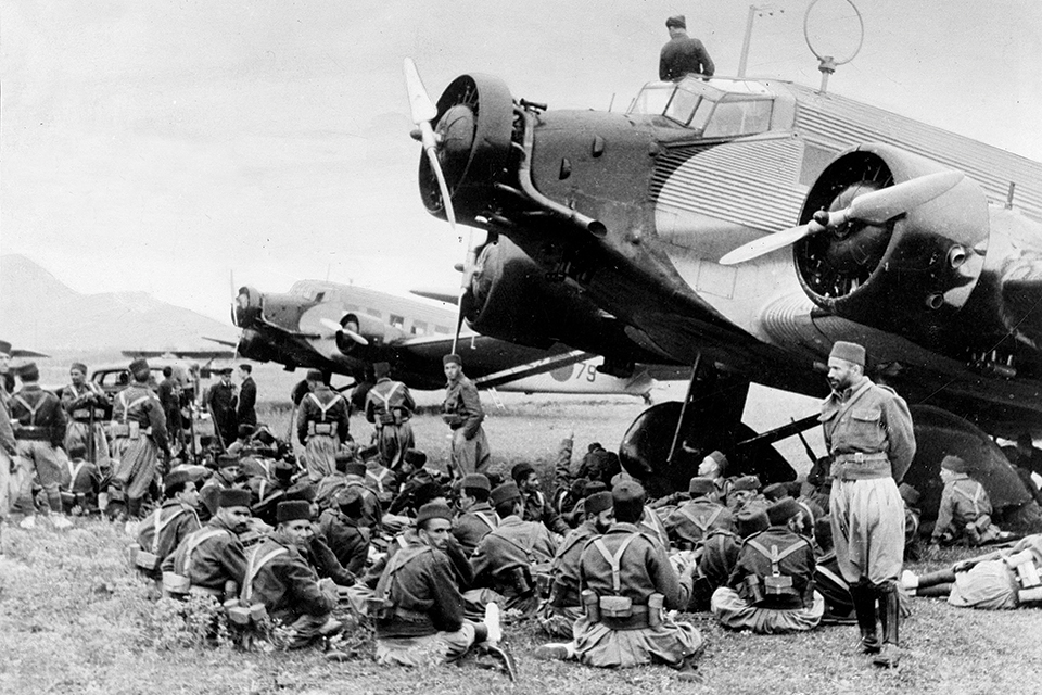 Junkers Ju-52/3m transports prepare to airlift Army of Africa troops from Morocco to Spain to aid the Nationalists at the start of the war. (AKG-Images/Ullstein Bild)