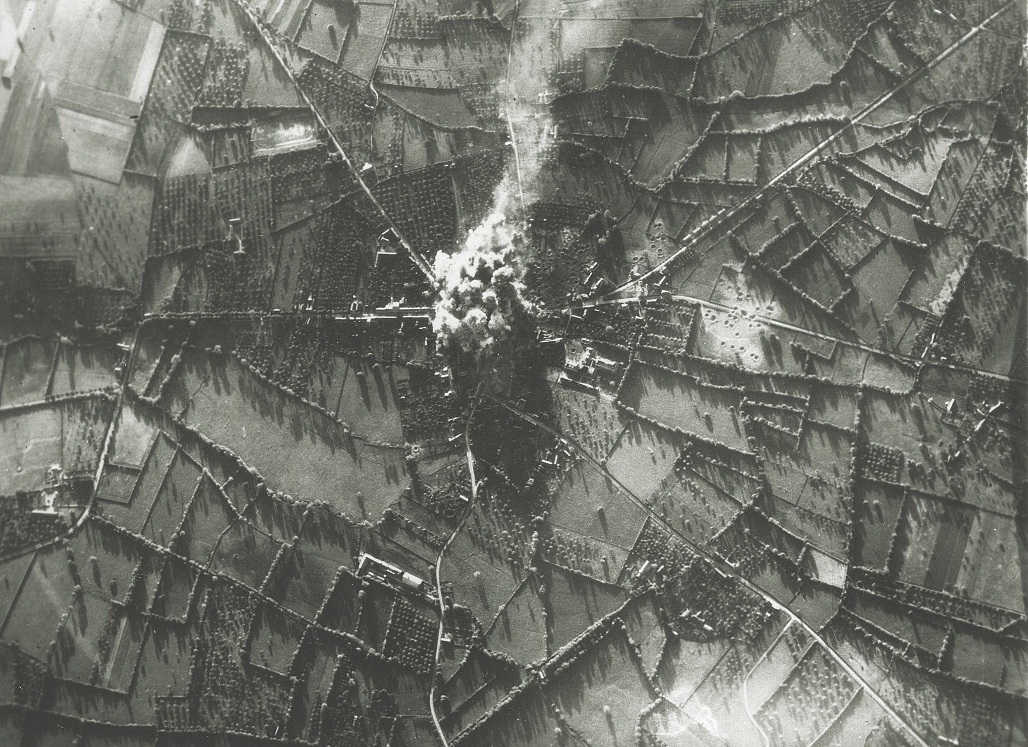 Allied bombs hit a German command post on D-Day. (Interim Archives/Getty Images)