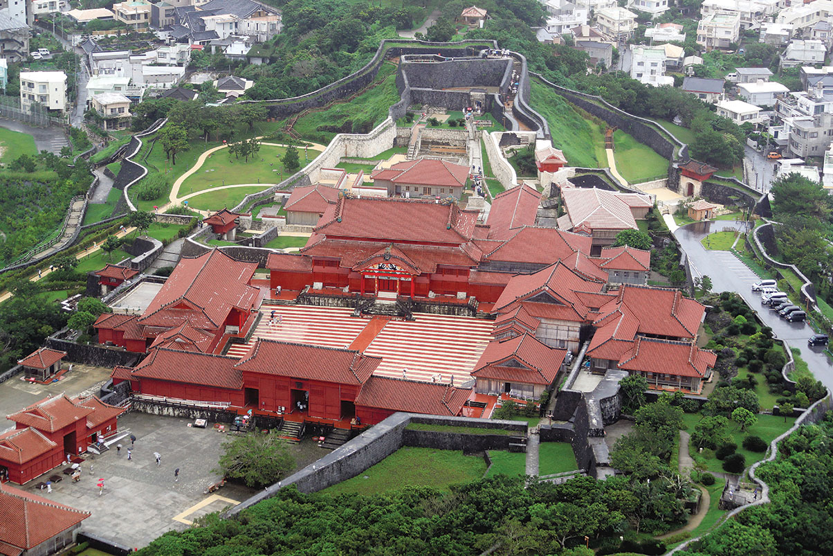 Destroyed during World War II, 14th century Shuri Castle was reconstructed postwar on the original site. A 2019 fire destroyed much of the structure. / Getty Images