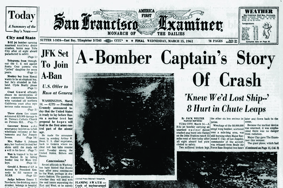 Aside from this newspaper account, the crash received very little media coverage, as the Air Force sought to place blame on the aircrew and sweep the incident under the rug. (San Francisco Examiner)