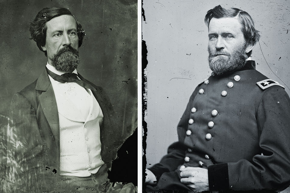 Opponents From the North: The people of Vicksburg had little faith in their city’s Northern-born Confederate commander, Lt. Gen. John Pemberton (left), and grudging respect for his Union opponent, Ulysses S. Grant. (Left to right: Virginia Museum of History and Culture; The Stapleton Collection/Bridgeman Images)